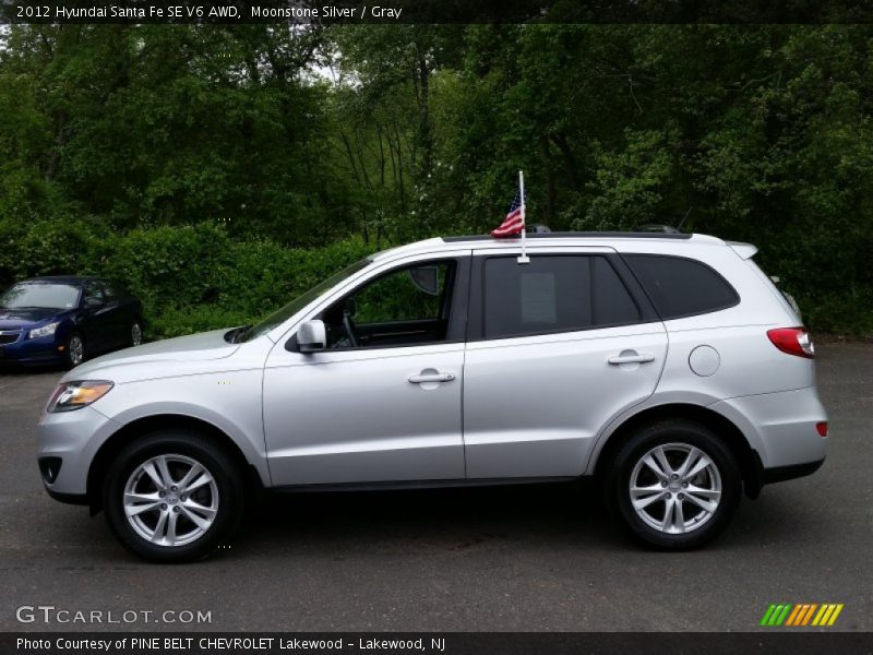 Moonstone Silver / Gray 2012 Hyundai Santa Fe SE V6 AWD