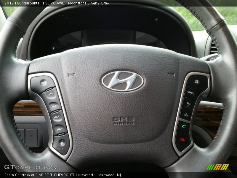 Moonstone Silver / Gray 2012 Hyundai Santa Fe SE V6 AWD