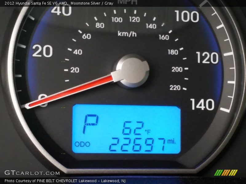 Moonstone Silver / Gray 2012 Hyundai Santa Fe SE V6 AWD