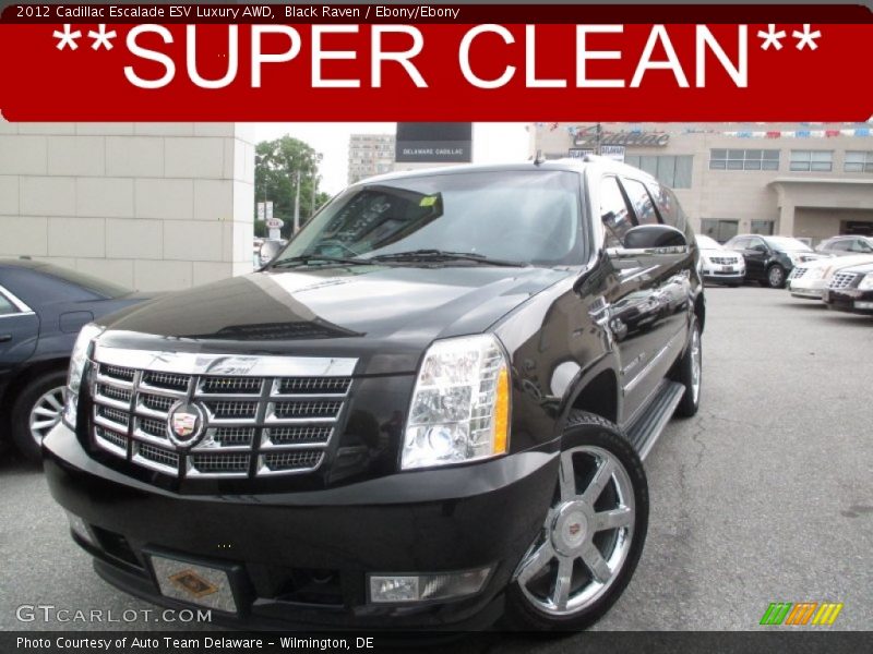 Black Raven / Ebony/Ebony 2012 Cadillac Escalade ESV Luxury AWD
