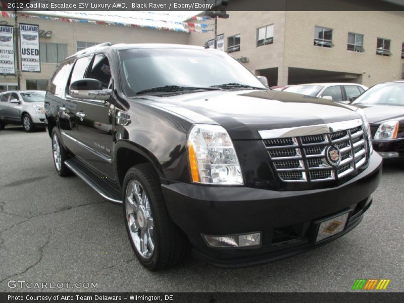 Black Raven / Ebony/Ebony 2012 Cadillac Escalade ESV Luxury AWD