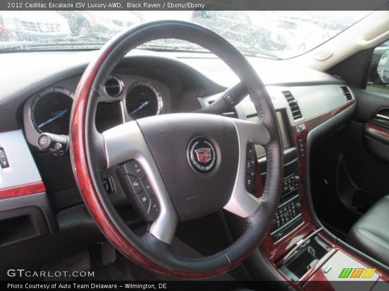 Black Raven / Ebony/Ebony 2012 Cadillac Escalade ESV Luxury AWD