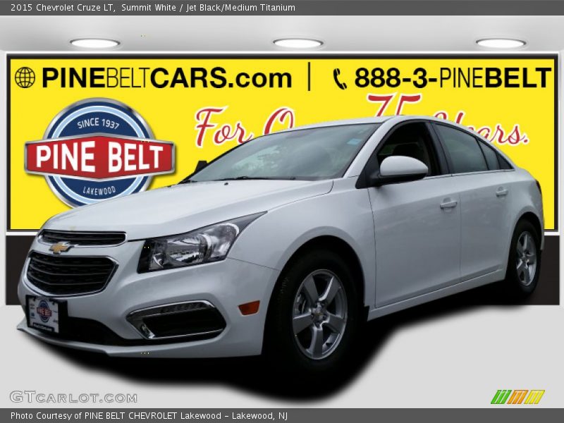 Summit White / Jet Black/Medium Titanium 2015 Chevrolet Cruze LT