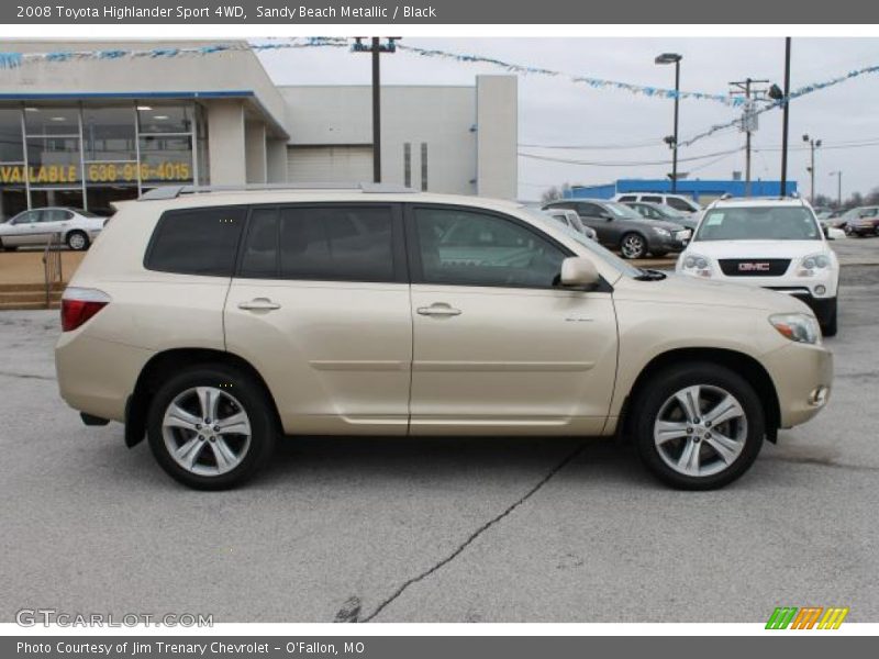 Sandy Beach Metallic / Black 2008 Toyota Highlander Sport 4WD