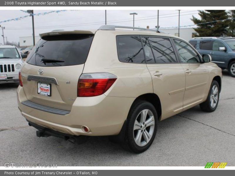 Sandy Beach Metallic / Black 2008 Toyota Highlander Sport 4WD