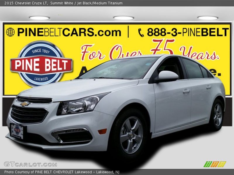 Summit White / Jet Black/Medium Titanium 2015 Chevrolet Cruze LT