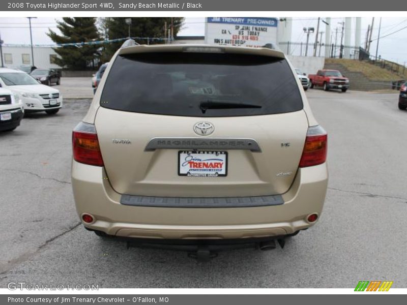 Sandy Beach Metallic / Black 2008 Toyota Highlander Sport 4WD