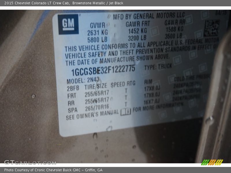 Brownstone Metallic / Jet Black 2015 Chevrolet Colorado LT Crew Cab