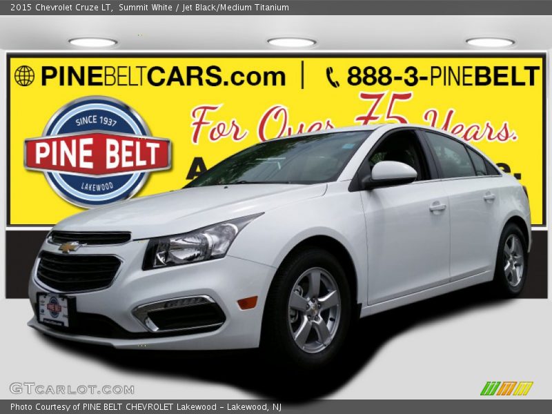 Summit White / Jet Black/Medium Titanium 2015 Chevrolet Cruze LT