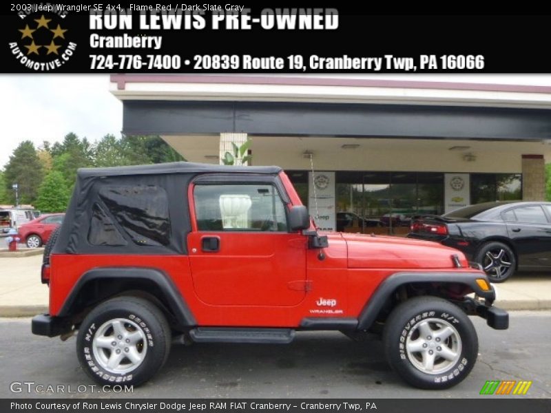 Flame Red / Dark Slate Gray 2003 Jeep Wrangler SE 4x4