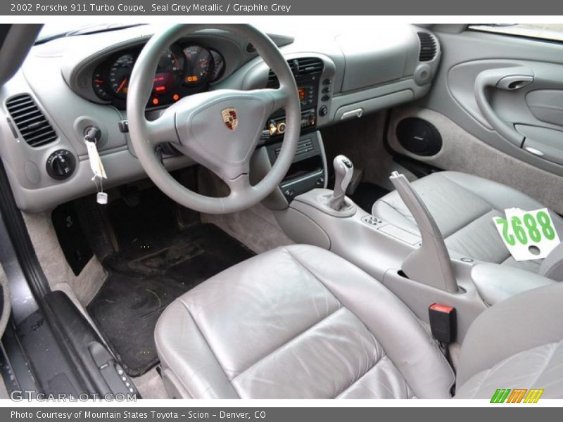 Seal Grey Metallic / Graphite Grey 2002 Porsche 911 Turbo Coupe