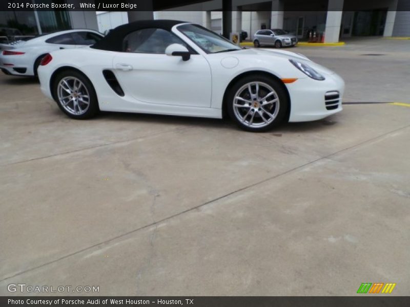 White / Luxor Beige 2014 Porsche Boxster