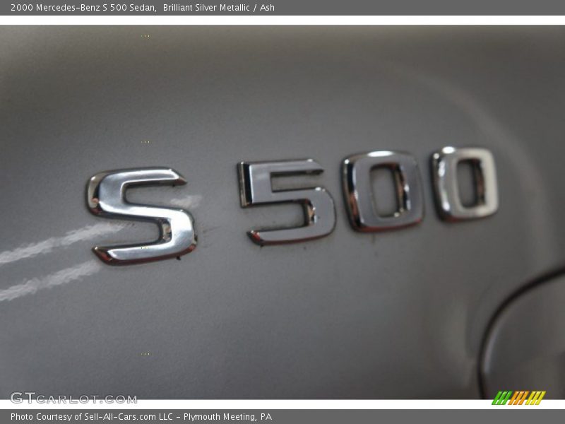 Brilliant Silver Metallic / Ash 2000 Mercedes-Benz S 500 Sedan