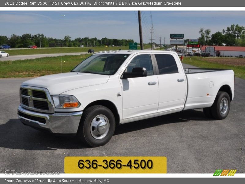 Bright White / Dark Slate Gray/Medium Graystone 2011 Dodge Ram 3500 HD ST Crew Cab Dually