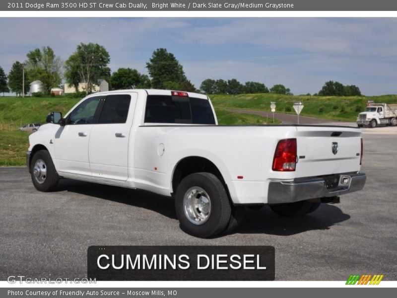 Bright White / Dark Slate Gray/Medium Graystone 2011 Dodge Ram 3500 HD ST Crew Cab Dually