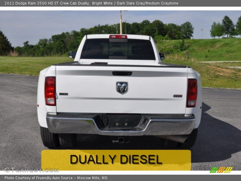 Bright White / Dark Slate Gray/Medium Graystone 2011 Dodge Ram 3500 HD ST Crew Cab Dually