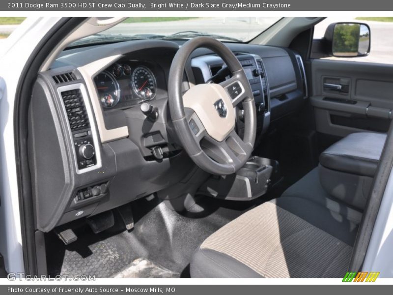 Bright White / Dark Slate Gray/Medium Graystone 2011 Dodge Ram 3500 HD ST Crew Cab Dually