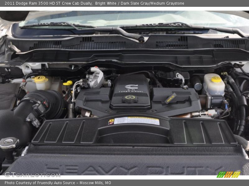 Bright White / Dark Slate Gray/Medium Graystone 2011 Dodge Ram 3500 HD ST Crew Cab Dually