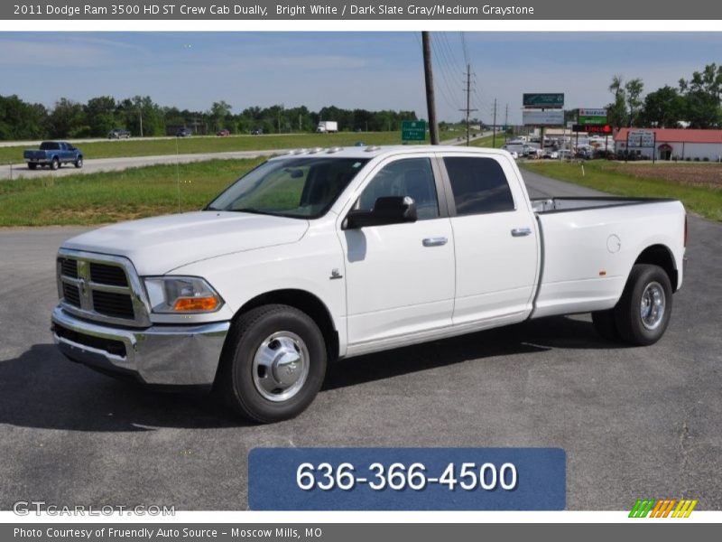 Bright White / Dark Slate Gray/Medium Graystone 2011 Dodge Ram 3500 HD ST Crew Cab Dually