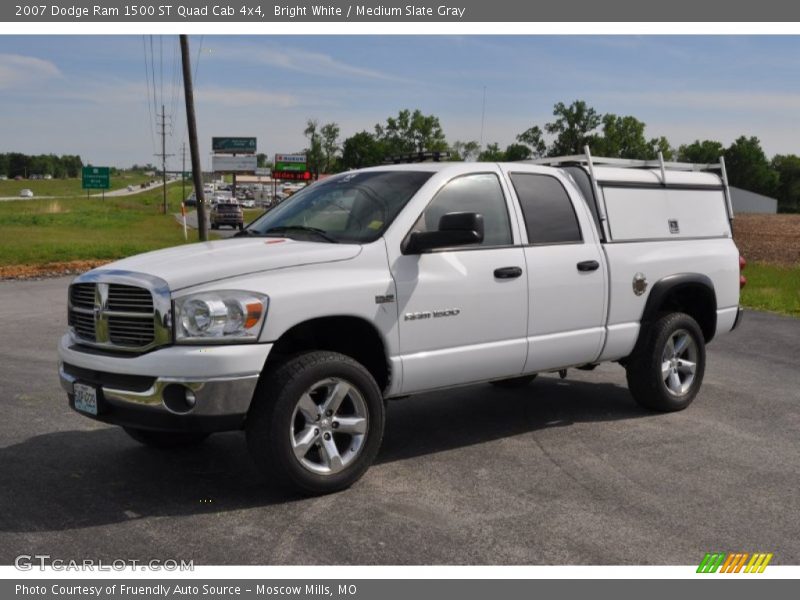 Bright White / Medium Slate Gray 2007 Dodge Ram 1500 ST Quad Cab 4x4