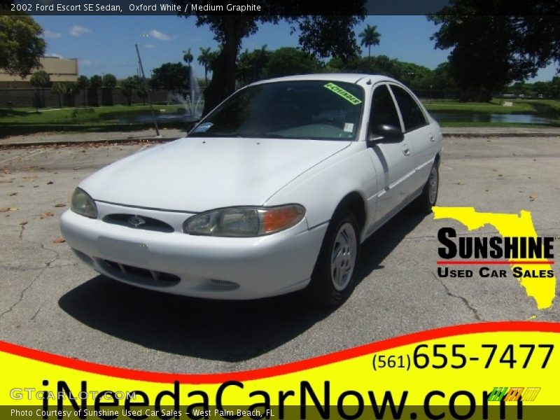 Oxford White / Medium Graphite 2002 Ford Escort SE Sedan