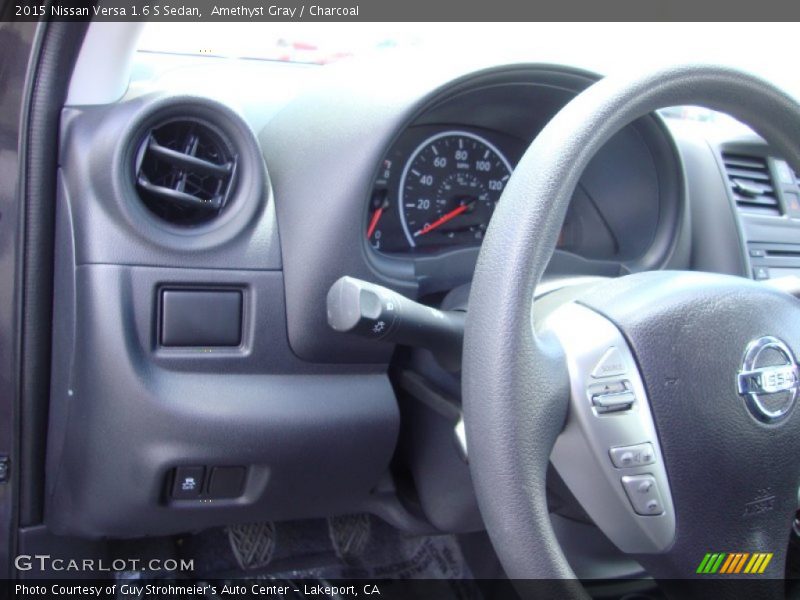 Amethyst Gray / Charcoal 2015 Nissan Versa 1.6 S Sedan
