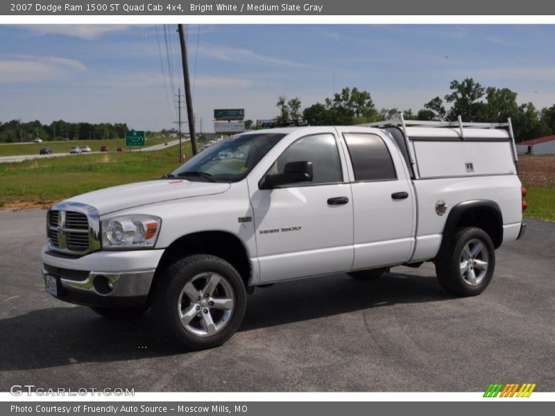 Bright White / Medium Slate Gray 2007 Dodge Ram 1500 ST Quad Cab 4x4