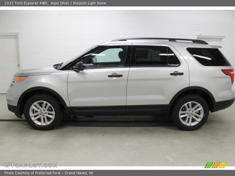 Ingot Silver / Medium Light Stone 2015 Ford Explorer 4WD