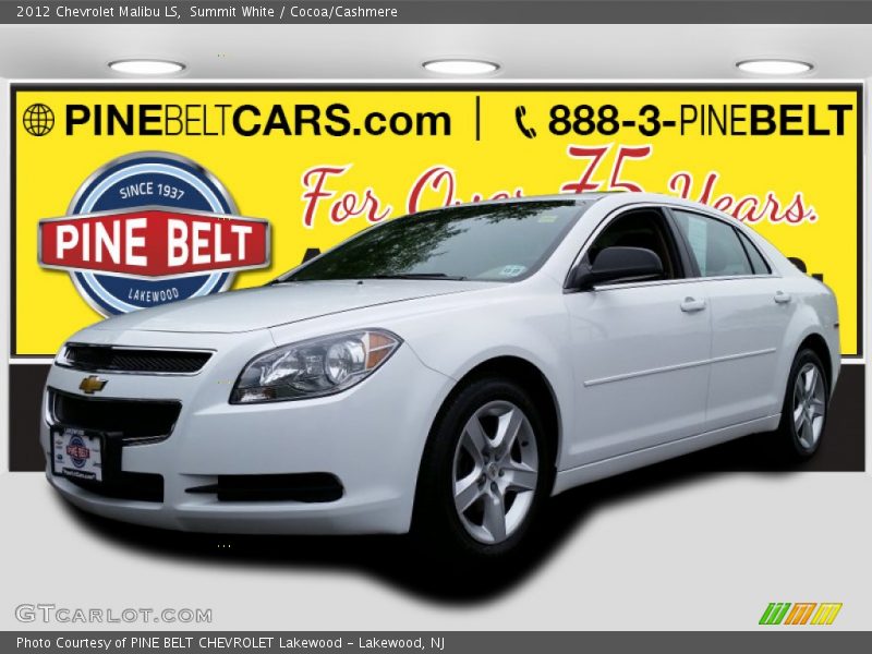 Summit White / Cocoa/Cashmere 2012 Chevrolet Malibu LS