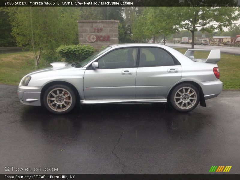 Crystal Grey Metallic / Black/Blue Ecsaine 2005 Subaru Impreza WRX STi