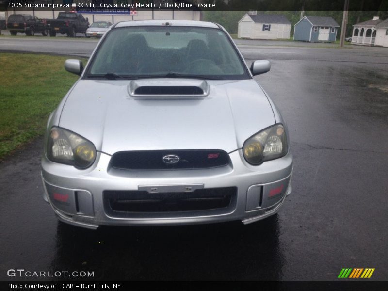 Crystal Grey Metallic / Black/Blue Ecsaine 2005 Subaru Impreza WRX STi