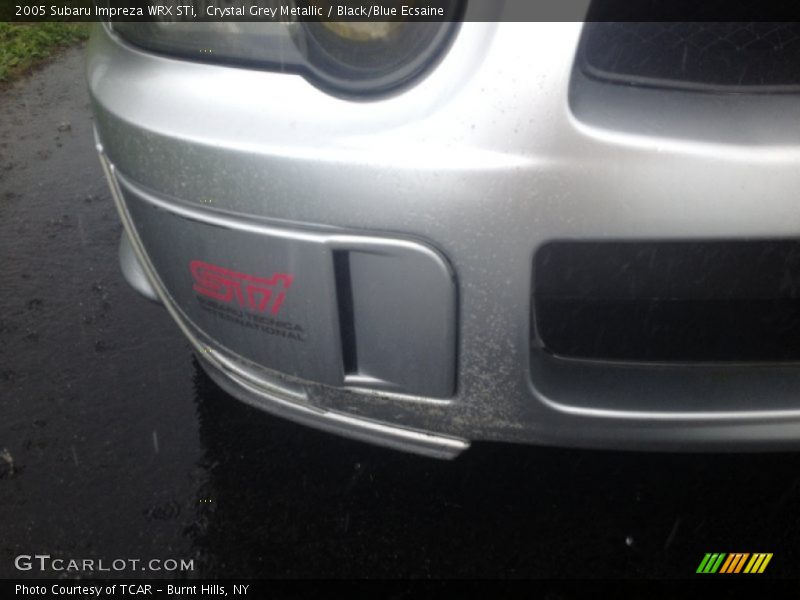 Crystal Grey Metallic / Black/Blue Ecsaine 2005 Subaru Impreza WRX STi