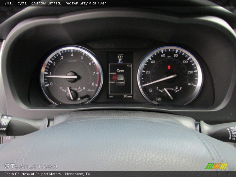 Predawn Gray Mica / Ash 2015 Toyota Highlander Limited