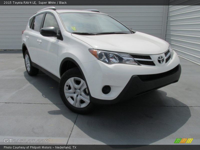Super White / Black 2015 Toyota RAV4 LE