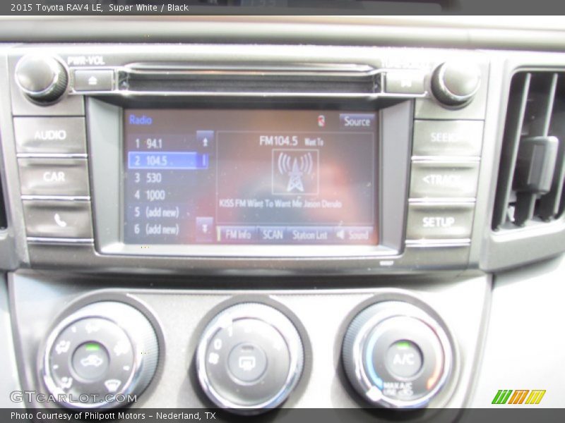 Super White / Black 2015 Toyota RAV4 LE