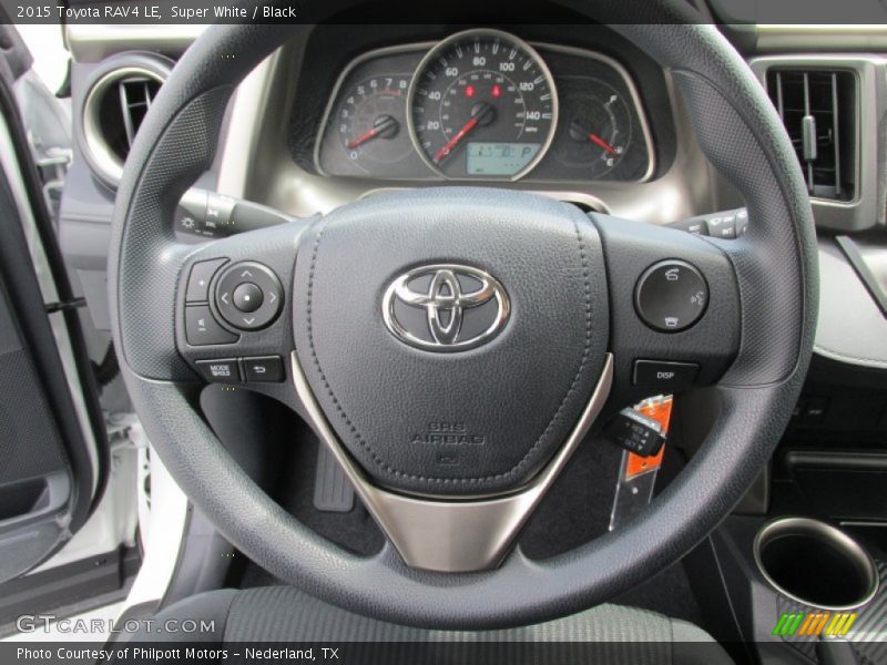 Super White / Black 2015 Toyota RAV4 LE