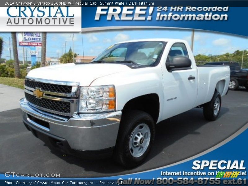 Summit White / Dark Titanium 2014 Chevrolet Silverado 2500HD WT Regular Cab