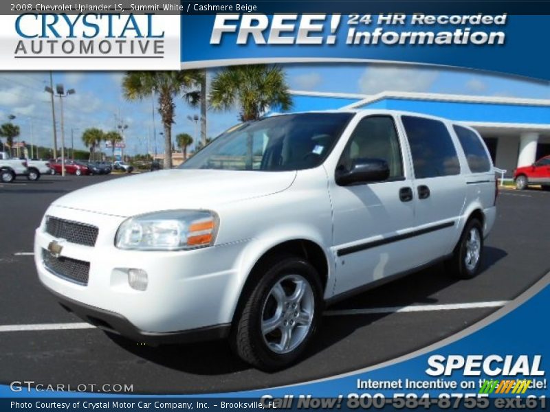 Summit White / Cashmere Beige 2008 Chevrolet Uplander LS