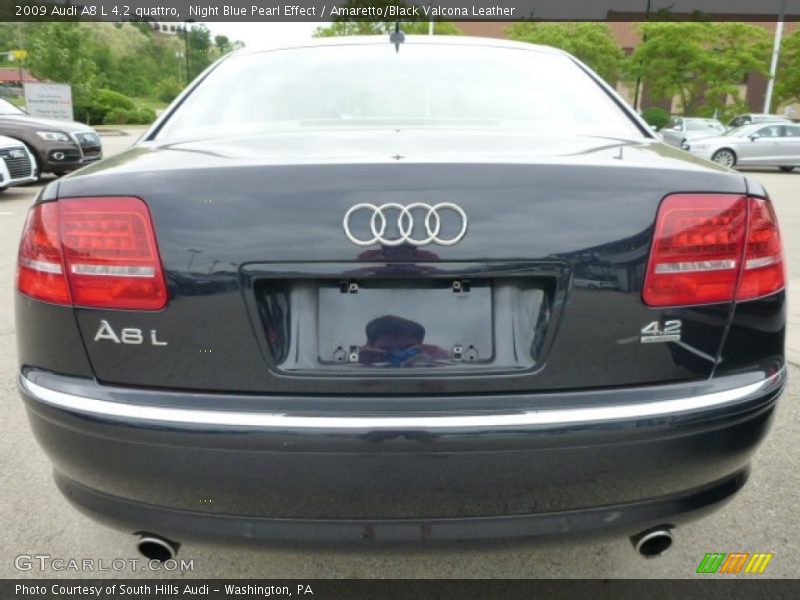 Night Blue Pearl Effect / Amaretto/Black Valcona Leather 2009 Audi A8 L 4.2 quattro