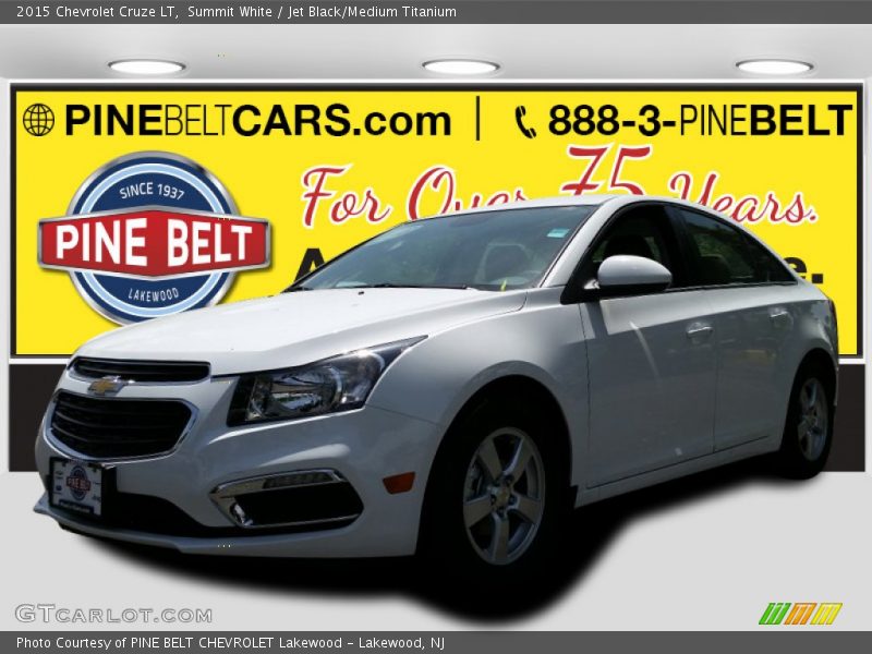 Summit White / Jet Black/Medium Titanium 2015 Chevrolet Cruze LT