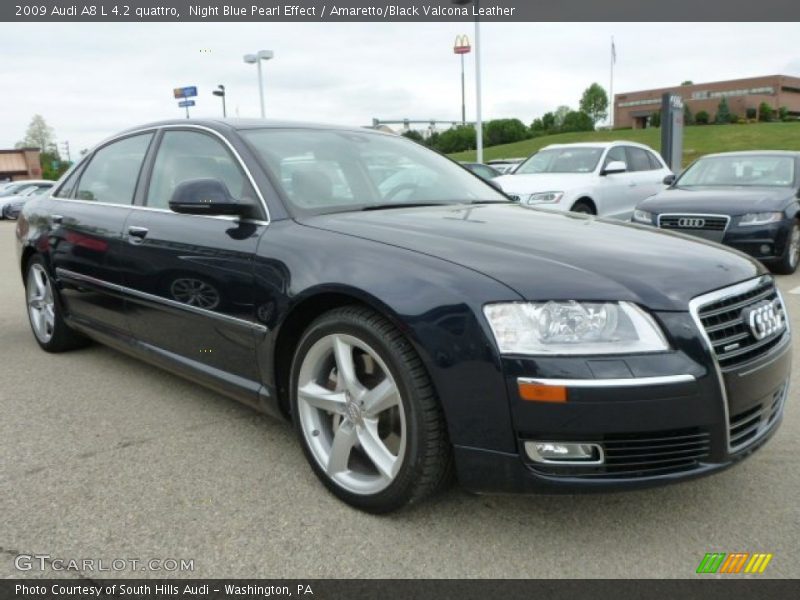 Night Blue Pearl Effect / Amaretto/Black Valcona Leather 2009 Audi A8 L 4.2 quattro