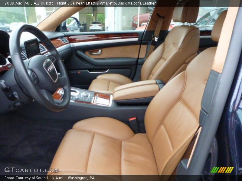 Night Blue Pearl Effect / Amaretto/Black Valcona Leather 2009 Audi A8 L 4.2 quattro