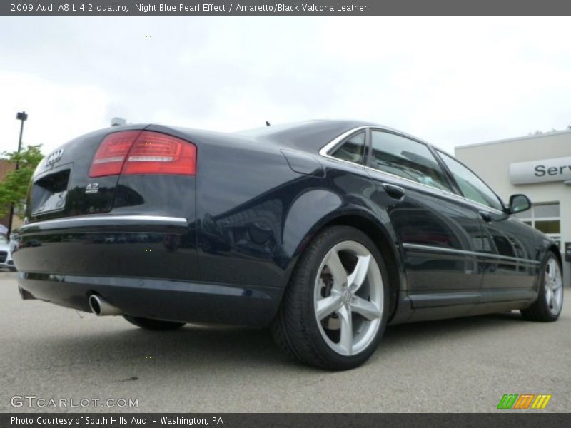 Night Blue Pearl Effect / Amaretto/Black Valcona Leather 2009 Audi A8 L 4.2 quattro