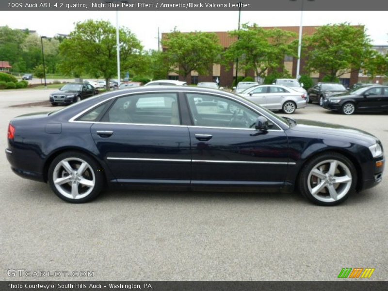 Night Blue Pearl Effect / Amaretto/Black Valcona Leather 2009 Audi A8 L 4.2 quattro