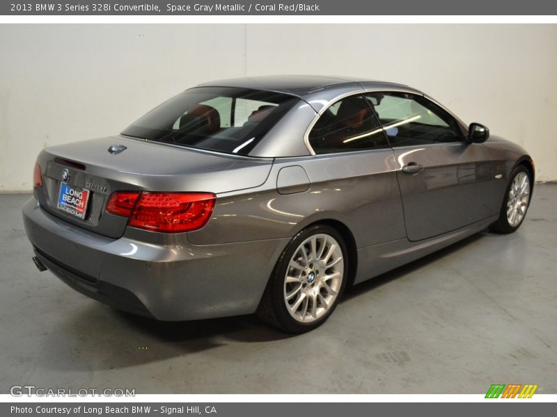 Space Gray Metallic / Coral Red/Black 2013 BMW 3 Series 328i Convertible