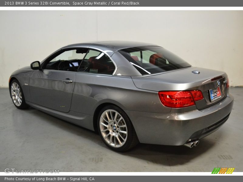 Space Gray Metallic / Coral Red/Black 2013 BMW 3 Series 328i Convertible