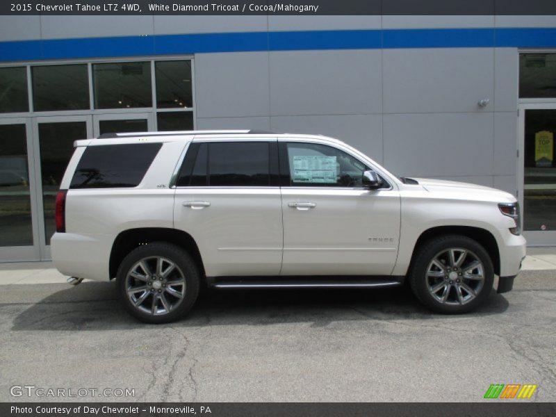 White Diamond Tricoat / Cocoa/Mahogany 2015 Chevrolet Tahoe LTZ 4WD