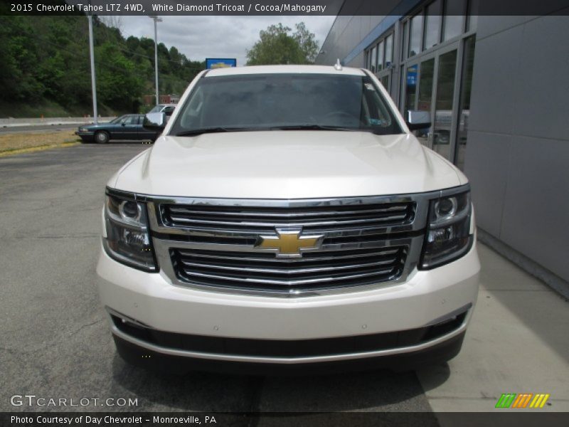 White Diamond Tricoat / Cocoa/Mahogany 2015 Chevrolet Tahoe LTZ 4WD