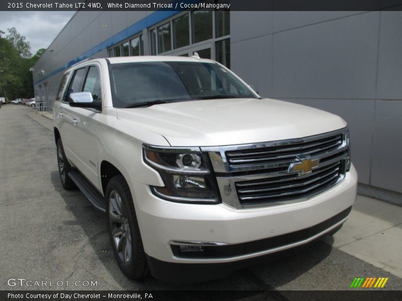 White Diamond Tricoat / Cocoa/Mahogany 2015 Chevrolet Tahoe LTZ 4WD