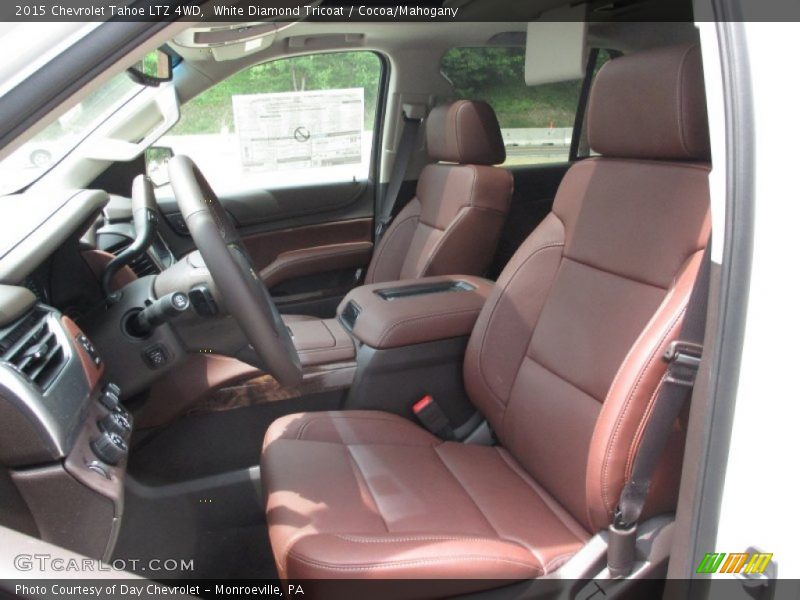 White Diamond Tricoat / Cocoa/Mahogany 2015 Chevrolet Tahoe LTZ 4WD
